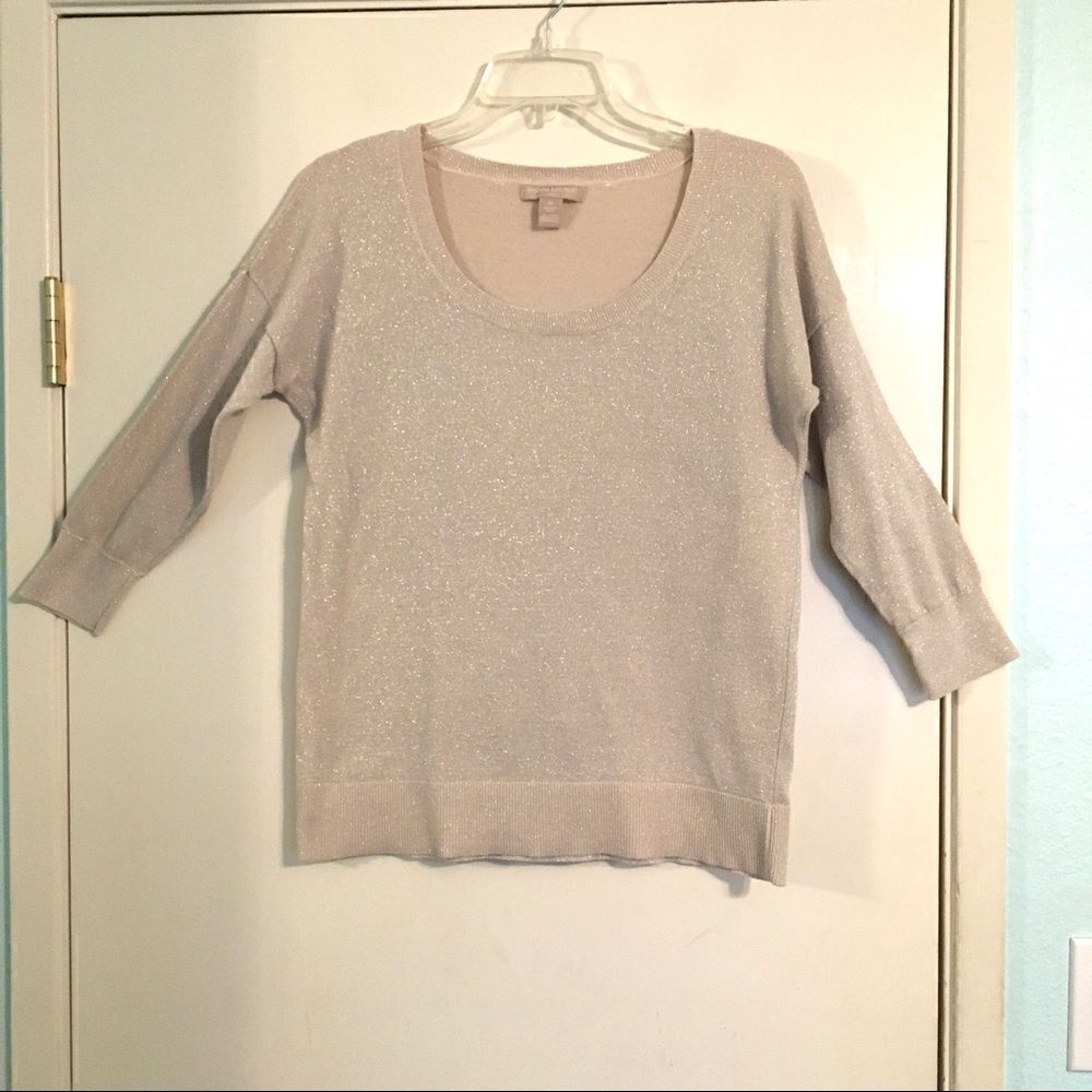 ‎Banana Republic holiday silver shimmer sweater M